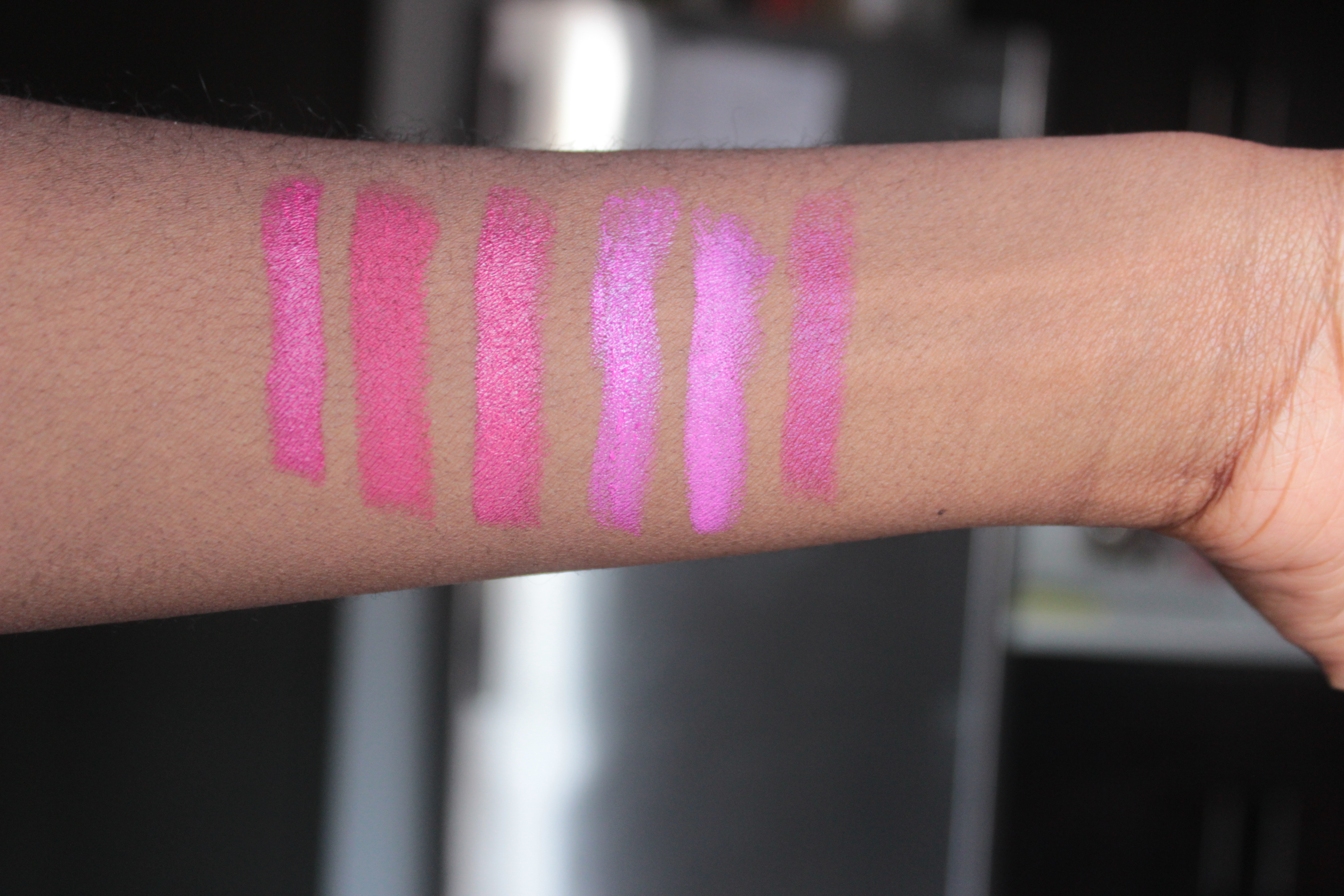 Pink swatches dark skin